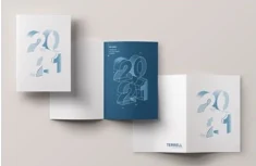 Carte « 2021 » bleue, Carte de vœux
